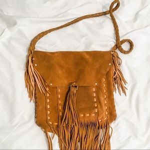 Hide & Hunter Fringe Suede Shoulder Bag